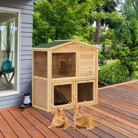 35 Inch Wooden Chicken Coop with Ramp