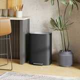 HOMCOM 50L Kitchen Bin with Soft-Close Lid and Stay-Open Function, Stainless Steel Pedal Bin with Removable Inner Bucket, Carry Handle for Kitchen, Office, Home, Black