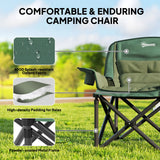 Outsunny Portable Padded Camping Chair, with Bag - Olive Green