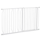 PawHut Extra Wide Dog Safety Gate, with Door Pressure, for Doorways, Hallways, Staircases - White