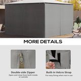 Outsunny 4 Pack Replacement Gazebo Curtains Privacy Panel for Most 3 x 4m Gazebo Canopy Pavillion Outdoor Shelter Sidewalls Accessories Light Grey