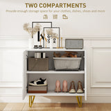 HOMCOM Modern Luxe High Gloss Sideboard, with Hairpin Legs - White