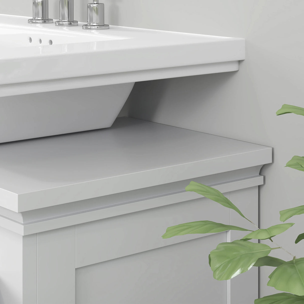 HOMCOM 15 x 20cm 'U' Cut Out Bathroom Storage Cabinet - White