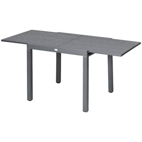 Outsunny Aluminium and Steel Expanding Six-Seater Garden Table - Grey