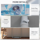 Outsunny Rectangle Steel Frame Swimming Pool with Ladder and Pump - Grey
