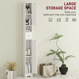 HOMCOM 185 cm Tall Bathroom Cabinet with Arched Doors - White