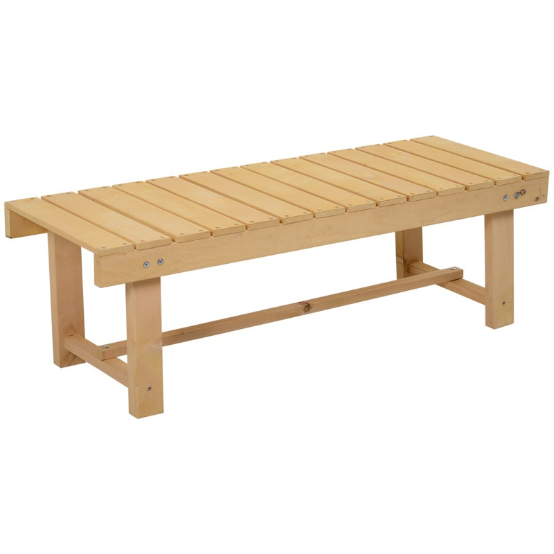 Outsunny 5 Pieces 2-seater Outdoor Indoor Wooden Garden Bench Fir Patio Loveseat, 110L x 38W x 35Hcm, Natural