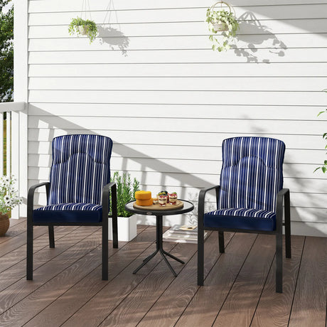 Outsunny Three-Piece Reclining Chair Set - Blue