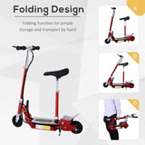 HOMCOM Foldable Electric Scooter for Teens Over 7 years old 12V Battery 120W-Red