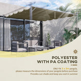 Outsunny Retractable Pergola Cover, 2.55 x 2.5 m Replacement Canopy Fabric for 3 x 3 m Frame, Roof Top Only, Tan