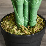 Outsunny 125cm/4FT Artificial Palm Plant Decorative Tree with Nursery Pot, Fake Plastic Indoor Home Office Dcor, Green