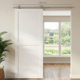 HOMCOM Sliding Door Hardware Kit Smooth Quiet 304 Stainless Steel for 180cm Track Sliver Tone