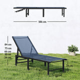 Outsunny Reclining Sun Lounger - Dark Blue