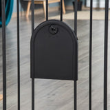 PawHut Dog Gate with Cat Flap Pet Safety Gate Barrier, Stair Pressure Fit, Auto Close, Double Locking, for Doorways, Hallways, 75-82 cm Black