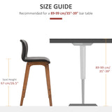 HOMCOM Modern Bar Stools Set of 2, PU Leather Upholstered Bar Chairs with Wooden Frame, Footrest for Home Bar, Dining Room