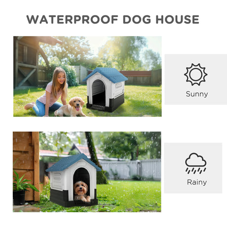 PawHut Outside Dog Kennel House, for Miniature Dogs, 64.5 x 57 x 66cm