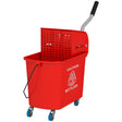 HOMCOM 20L Mop Bucket on Wheels, with Water Separation Panel - Red