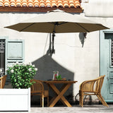 Outsunny 3(m) Wall-Mounted Parasol Shade, with Handle - Khaki