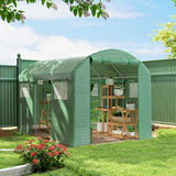 Outsunny 9.8 x 6.6ft Walk-In Polytunnel Greenhouse - Green