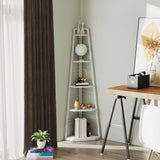 HOMCOM Five-Tier Corner Shelf - White