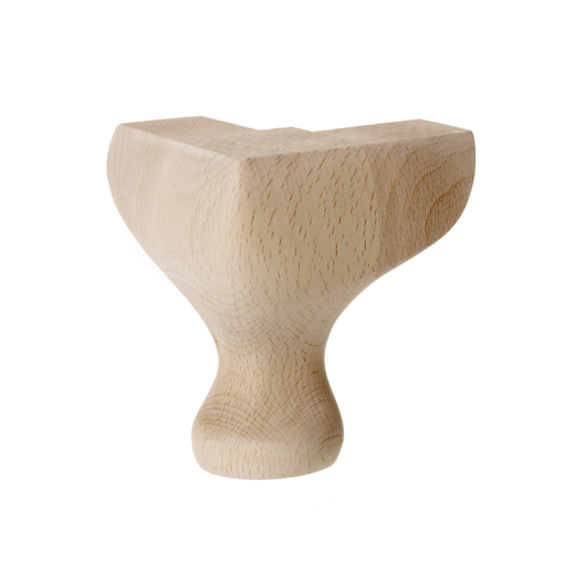 Wooden Queen Anne Leg (EX 65mm) – 4" (100mm) with Bored Wings in a Raw Finish