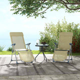 Outsunny Set of Two Sun Loungers, with Five-Position Adjustable Backs - Beige