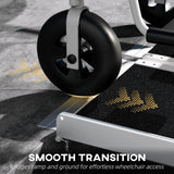 HOMCOM 2ft Aluminium Duo Wheelchair Ramp Pushchair Mobility Assistance Folding w/ Carry Handle Locking Chain Portable 61L x 72W cm