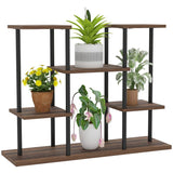 Outsunny Four-Tier Wooden Shelf Plant Stand