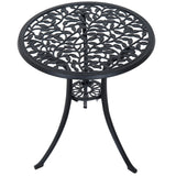 Outsunny 3 Pcs Aluminium Bistro Set Garden Furniture Dining Table Chairs Antique Outdoor Seat Patio Seater Black