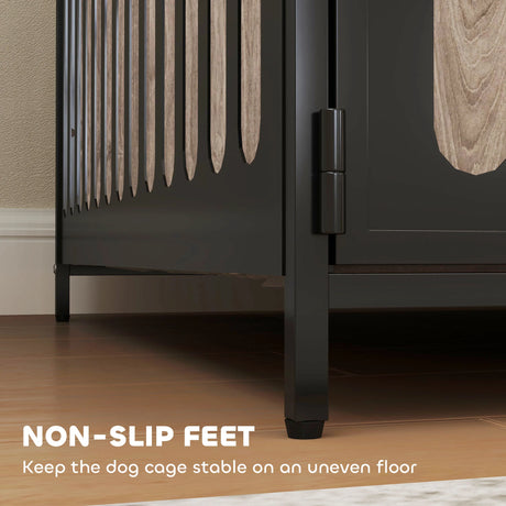PawHut Dog Crate Furniture with Anti-Chew Resistant Mesh, Anti-Escape Single Door, for Extra Large Dogs, 118 x 80 x 92 cm