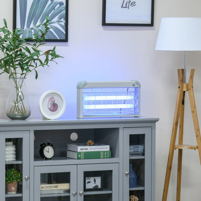 Outsunny Wall Hanging Bug Zapper, 30W Electric Fly Zapper Mosquito Killer, 60 Coverage Insect Killer, Indoor Outdoor Use, Grey