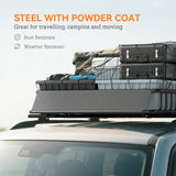 HOMCOM Universal Roof Rack Basket Tray, 90.7 kg Steel Car Rooftop Luggage Cargo Carrier Holder with Wind Fairing, Side Rails for SUVs, Pickups, Sedans, Off-Road Vehicles, 110.5 x 99.5 x 18.5 cm, Black
