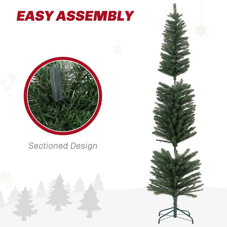 HOMCOM 6ft Artificial Bare Pencil Christmas Tree - Green