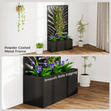 Outsunny Metal Garden Bed for Garden with Trellis, Wall Mounted or Freestanding Raised Planter with Privacy Screen
