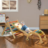 AIYAPLAY 5-in-1 Toddler Climbing Frame with Ramp, Arch, for 18-48 Months, Multicoloured