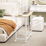 HOMCOM 80 cm Folding Desk on Wheels - Natural Tone