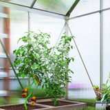 Outsunny 192.5 x 131cm Walk-In Polycarbonate Greenhouse - Silver-Tone