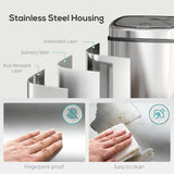 HOMCOM 50L Stainless Steel Sensor Bin - Silver Tone