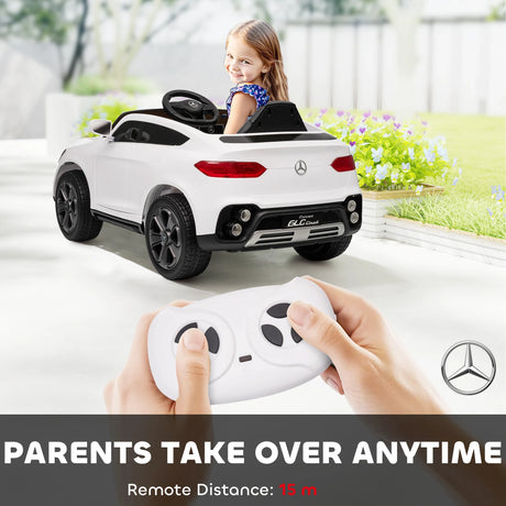 AIYAPLAY Mercedes-Benz GLC Licensed Kids Ride on Car with Remote Control, Soft Start, MP3, LED Headlights, White