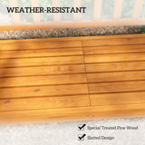 Outsunny Wooden Bench with Liftable Middle Table, Outdoor Bench, Patio Loveseat for Porch, Garden, Seats 2-3 People