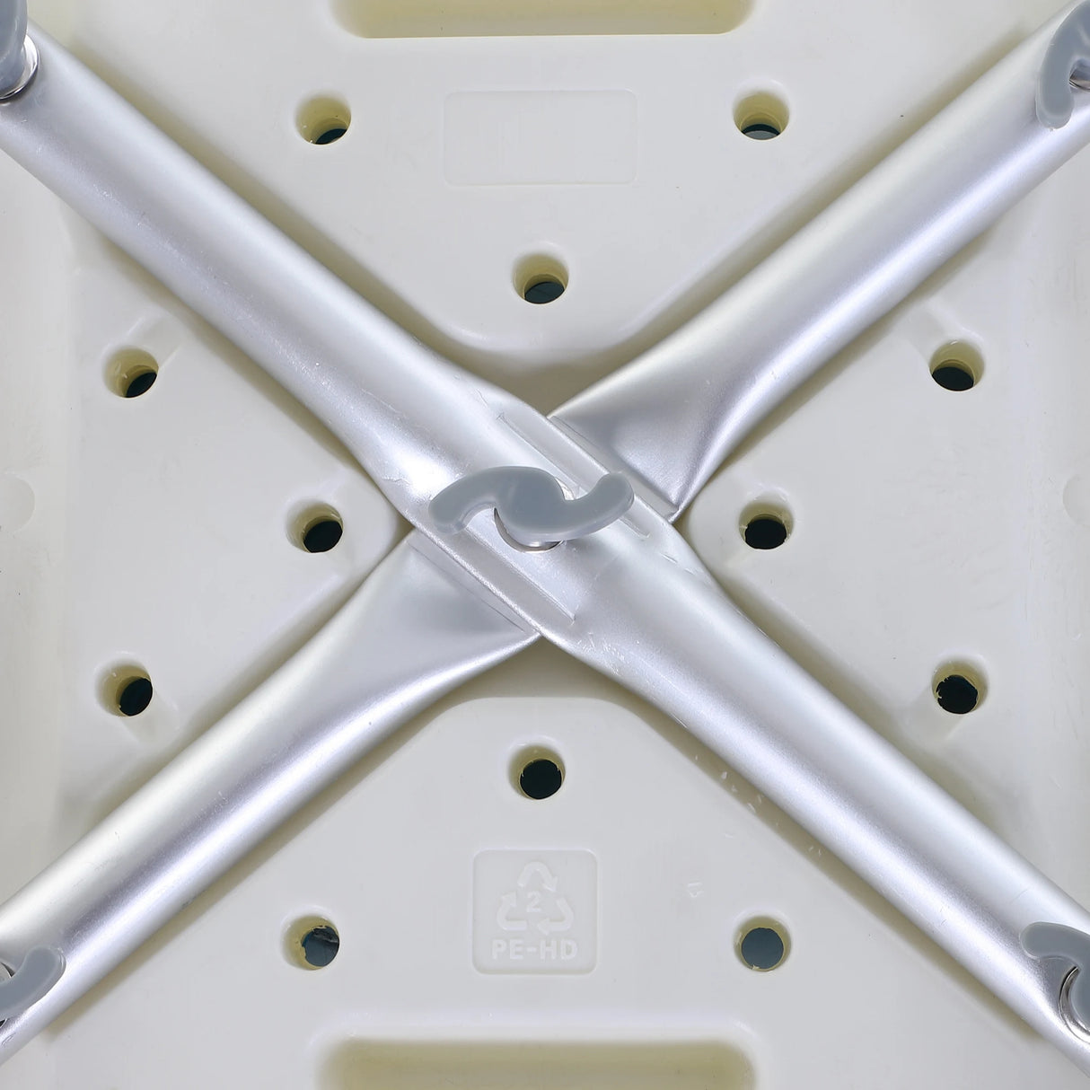 HOMCOM 6-Level Height Adjustable Aluminium Bath Room Stool Chair Shower Non-Slip Design w/ Padded Seat Drainage Holes Foot Pad, Blue