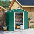 Outsunny 6.5ft x 3.5ft Metal Garden Storage Shed for Outdoor Tool Storage with Double Sliding Doors and 4 Vents, Green