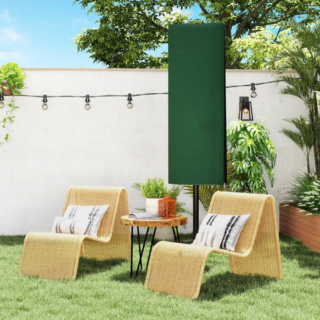 Outsunny Garden Parasol Cover, Outdoor Patio Umbrella Protector Weatherproof Garden Patio for 2-4.6m Parasol, Dark Green