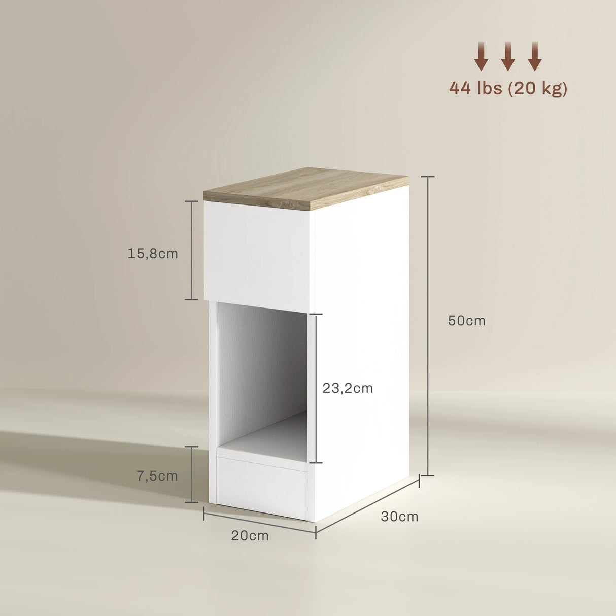 HOMCOM Set of Two Modern Storage Bedside Tables - White