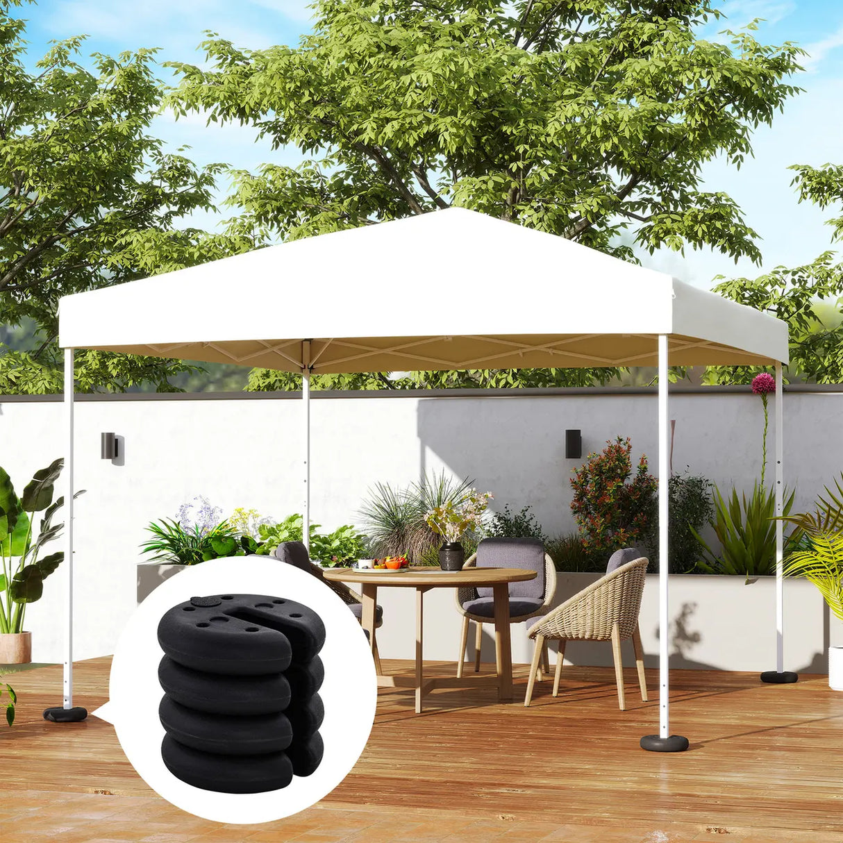Outsunny Pop up Canopy Weight Set of 4, Heavy Duty Sand Fillable Tent Leg Weights for Marquee Party Tent Canopy, Total 20kg