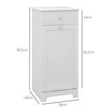 HOMCOM Single Hamper Laundry Storage Cabinet - White
