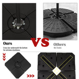 Outsunny Set of 4 Parasol Base Stand Weights for Cantilever Parasols, Water and Sand Filled, Up to 120kg, Black