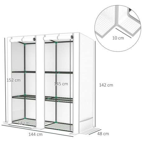 Outsunny Three-Tier Mini Greenhouse - White