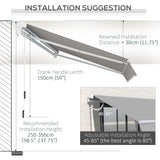 Outsunny Garden Patio Manual Awning Canopy Sun Shade Shelter Retractable 4 Size 5 Colour