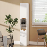 HOMCOM Tall Slim Bathroom Cabinet with 2 Doors, 2 Shelves - White